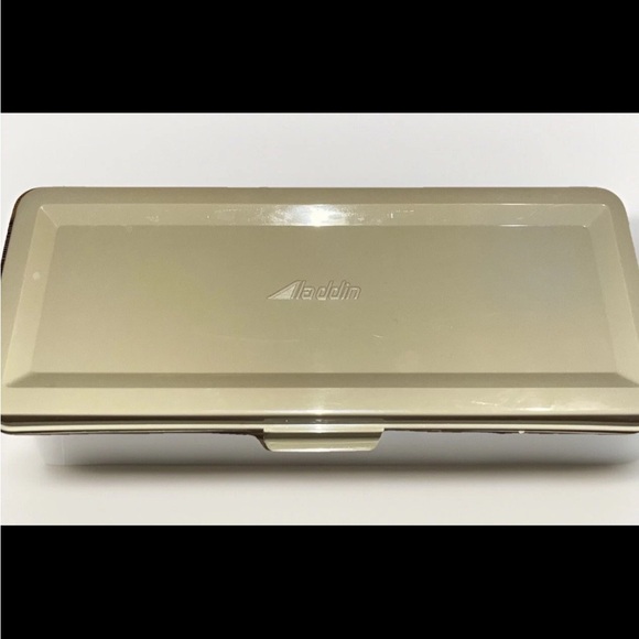 Vintage Aladdin Lunch Bag Insulated Pitcher and Plastic Food Box Tan 12”x10”x5” - Picture 5 of 15